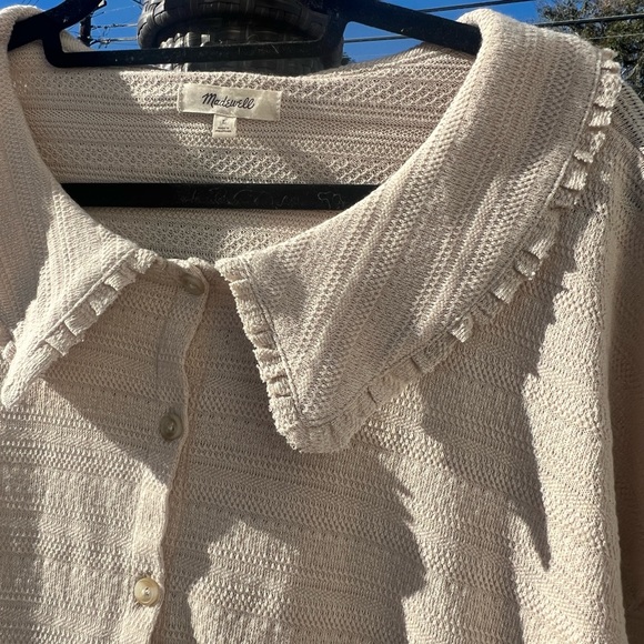 Madewell top: Ruffle-Collared Crop Top - Picture 4 of 6